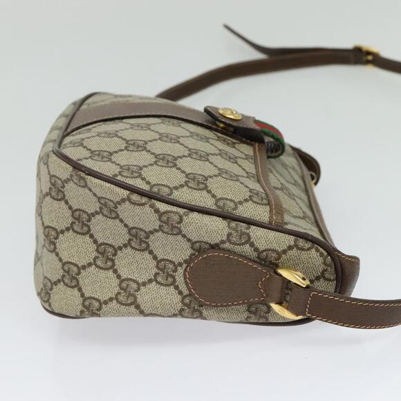 GUCCI GG Supreme Web Sherry Line Bag Pvc Beige Gold 89 02 032 - Picture 5 of 16